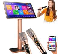 HajMyrdonyx Professional Karaoke System, Capacitive Touch Screen Karaoke Machine with Reverb Wireless Microphone, 27 Languages Switchable, Online Movie Intelligent Song-Selection 19.5inch-2TB