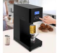 HajMyrdonyx Semi Automatic Can Sealer Machine, 370W Commercial Automatic Cup Sealing Machine, Commercial Soda Can Sealer, Glass Plastic Tin Can Cup Can Sealer with Counter Black