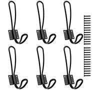 Hajoyful Rustic Entryway Hooks-6 Pack Farmhouse Hooks with Metal Screws Included, Black Decorative Wall Mounted Rustic Coat Hooks Rack, Double Vintage Organizer Hanging Wire Hook Clothes Hanger