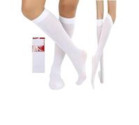 HAJRA® 3 Pairs Women's Pop Socks Knee High Trouser White Socks. Opaque Nylon Microfibre Girls Trouser Pop Socks Ladies’ Trouser Socks Breathable with Com-fort One Size UK (4-7)