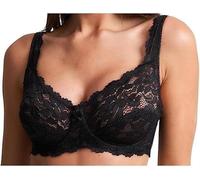 HAJRA® Women’s Floral Lace Push-Up Bra: Enhance Your Everyday Comfort with This Underwired, Full-Coverage Bra Featuring Soft Cups and Adjustable Straps. (UK, Cup & Band, 38, B, Black)