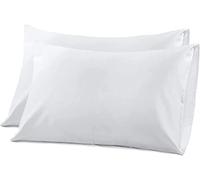 Hajran Linen - 100% Egyptian Cotton King Size House Wife Pillowcase Pack of 2 | 220 Thread Count Hotel Quality | Envelope Closure Pillow Covers | Soft & Durable Pillow Protectors (50 x 90 cm)