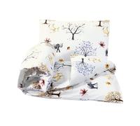 Hajran Linen 2 Pcs Baby Cot Duvet/Quilt Cover Set - 100% Pure Cotton | 1 Duvet/Quilt Cover (120 x 90 cm) & 1 Pillowcase (40 x 60 cm) | Breathable, Soft, Comfy, Anti-allergic (Trees and Animals)