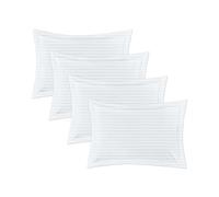 Hajran Linen 4 Pack Oxford Pillow Cases | Soft Brushed Microfibre | Envelope Closure Pillow Covers (White, 75 x 50 cm)