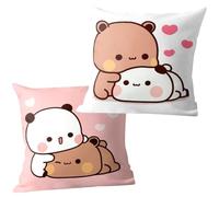 HAJXXMM Bubu-Dudu Pillowcase, 2PCS Cute Cushion Cover Set Cartoon Throw Pillow Cases Home Soft Sofa Cushion Cover for Couch Bed Car Home Pillowcases Decorative Gifts for Fans (45 * 45cm)