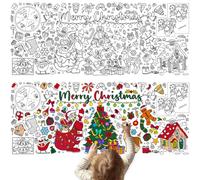 HAJXXMM Christmas Coloring Tablecloth, Christmas Giant Coloring Poster, Colouring Sheets for Kids Party for Kids Boys Girls Craft Birthday Party Favors Supplies