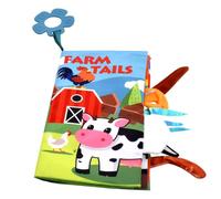 HAJXXMM Cloth Book, Soft Crinkle Books with Animals Tail, Fabric Educational Learning Toy, Early Development Interactive Sensory Books for Birthday Party