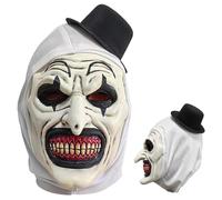 HAJXXMM Halloween Horror Mask,Creepy Clown Latex Mask, Art the Clown Scary Killer Joker Masks, Full Head Joker Masks for Halloween Cosplay Costume Props for Adult Men Women-A