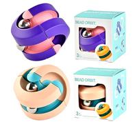HAJXXMM Orbit Ball Toy, 2 Pack Rotating Cube Bead Orbit Ball, Maze Sphere Hand Spinner, Bead Cube Puzzle Spinning Toy, Novelty Creative Stress Relieve Toys for Kids Children Adults