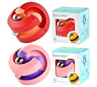 HAJXXMM Rotating Cube Bead Orbit Ball, Orbit Ball Toy, Maze Sphere Hand Spinner, Bead Cube Puzzle Spinning Toy, Novelty Creative Stress Relieve Toys for Kids Children Adults 2 Pack