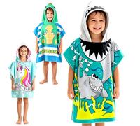 HAJXXMM Shark Hooded Towels, Hooded Poncho Towel, Quick Dry Soft Microfibre Beach Poncho, Beach Changing Robe Bath Towel