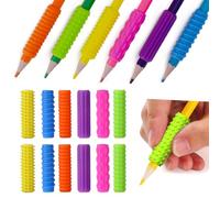 HAJXXMM Textured Pencil Grips Fidget Toys, 18 Pack Silicone Pencil Grips for Kids Adults with Autism & ADHD Anxiety Relief, Quiet Handwriting Pencils Sleeve for Classroom School Office