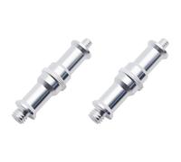 HAJXZH 2 PCS Studio Light Stand Adapter Silver Standard 1/4 to 3/8 Inch Male Convertor Threaded Screw