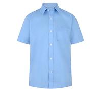 HAK ideas LTD Boys School Shirt Short Sleeve - Pack of 2 Non Iron Regular Fit Kids Formal Uniform Button Down Easy Care Comfort UK Size (UK, Age, 9 Years, 10 Years, Regular, Light Blue)