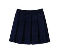 HAK ideas LTD Girls Box Pleated Skirt - Plain All Round Elasticated Waist School Uniform Summer Formal Wear Full Elastic Box Pleat Skirt (UK, Age, 15 Years, 16 Years, Regular, Navy)