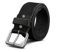 HAK ideas LTD Men's Genuine Leather Belt - Premium Quality Pure Leather Jeans Belt with Durable Metal Buckle - Stylish & Comfortable for Everyday Wear (Black Roller 1.5, L (36-40))