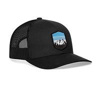 Haka Mountains & Trees Trucker Hat, Mesh Outdoor Hat for Men & Women, Adjustable Snapback Baseball Cap, Golf Hat Black, Black, One Size
