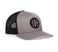 HAKA PNW Trucker Hat for Men & Women, Pacific Northwest Trucker Mesh Snapback Adjustable Baseball Cap, Black Patch - Gray & Black Hat, One Size