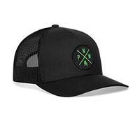 HAKA PNW Trucker Hat for Men & Women, Pacific Northwest Trucker Mesh Snapback Adjustable Baseball Cap, Green Patch - Black Hat, One Size