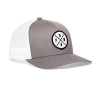 Haka PNW Trucker Hat for Men & Women, Pacific Northwest Trucker Mesh Snapback Adjustable Baseball Cap, White Patch - Gray & White Hat, One Size