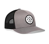 Haka PNW Trucker Hat for Men & Women, Pacific Northwest Trucker Mesh Snapback Adjustable Baseball Cap, White Patch - Gray & Black Hat, One Size