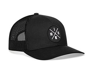 HAKA Unisex-Adults Black Trucker Hat, One Size, Adjustable Snapback, Minnesota Vikings, All Seasons, Outdoor, Casual, Embroidered Patch, Polyester/Cotton/Mesh, Hand Wash Only