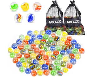 HAKACC 250 PCS Marbles Bulk Assorted Colours Glass, Cat Eyes Round Marbles Toy for Kids Games, DIY and Home Decoration