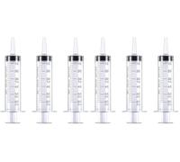 HAKACC 60ml Plastic Syringe, 6 Pack Large Catheter Tip Syringe without Needle, Liquid Measuring Tool for Scientific Labs, Pet Feeding, Garden Watering, Glue and Oil Dispensing