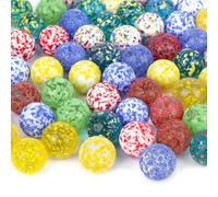 HAKACC 60pcs Glass Marbles, Seed-Like Textured Mixed Colour Marbles, 16mm, Kids & Adults, Classic Marble Games, DIY Party Decor & Vase Fillers