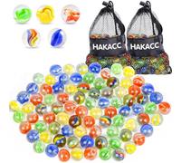 HAKACC Marbles for Kids 250Pcs Assorted, Glass Cat Eyes for Games & Decor