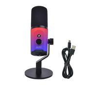 HaKaDeBe USB/XLR Dual-Mode Desktop Microphone, RGB Lighting, 3.5mm Monitoring Jack, Professional Live Broadcast (Microphone + Desktop Stand)
