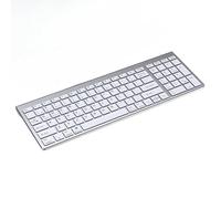 HaKaDeBe Wireless Keyboard and Mouse Set, 2.4G + Bluetooth Dual-Mode, Compatible with iPad, iMac, Tablet, Laptop (2.4G + Dual - BT Silver - White Single Keyboard)