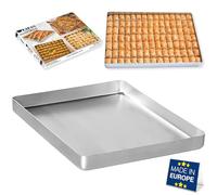 Hakan Aluminum Half Sheet Baking Pan 14”x18”, 2.2 lbs Weight, Thick Rust-Free Bakeware, Nonstick, Heavy-Duty, Silver