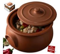 Hakan Handmade Clay Pot with Lid, Natural Unglazed Earthen Cookware, Terracotta Pot, Casserole Dish, Rice Cooking, Clay Pot, Terracotta Pan, Korean, Indian, Mexican Dish, Large, 7.6 Quarts (7.2 L)