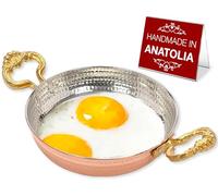 Hakan Handmade Pure Red Copper Egg Pan | Small Frying Pan, Breakfast, Omelet, Chef Pan for Cooking | Hand Hammered Turkish Sahan, Kitchen Gift, Kitchen Gift Ideas