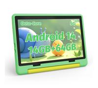 Hakaug 10 Inch Kids Tablet Android 14 Tablet with Protective Case - Octa-Core Processor, 14GB RAM, 64GB ROM + 1TB Expandable, 5MP+8MP, 5000mAh, Parental Control, 5G WiFi 6, BT 5.3, Green