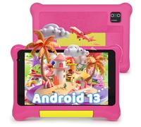 Hakaug Kids Tablet 7 Inch, Android 13 Tablet for Kids with Parental Control APP, 5GB+32GB+128GB Expandable, 1024x600 HD Screen, 0.3MP+2MP, 2500mAh, Wi-Fi 6, Bluetooth5.0, Type-C(Pink)