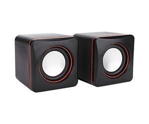 Hakeeta Mini Wired Speaker, 3.5mm Jack,USB port, for PC Computer, MP3, MP4, laptop(Black)