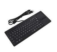 Hakeeta Wired PC Keyboard, USB Built-in Touchpad HUB Port 82-Key Mute Ultra-thin Keypad, Non-slip Mat Design, Mini, High Sensitivity, Reduces Fatigue, For Notebook/Desk