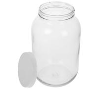 HAKIDZEL 1 Gallon Glass Storage Jar with Airtight Plastic Lid, Leak-proof and Versatile Use, Large Wide Mouth Canister Jar for Canning, Pickling and Kitchen Organisation