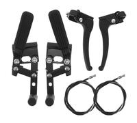 HAKIDZEL 1 Pair Manual Wheelchair Brake Kit with Anti Rollback Function, Steel Handbrake and 43.23" Brake Cable, Universal Compatibility, One Hand Operation for Hospital Use and Rehab