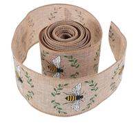 HAKIDZEL 1 Roll Polyester Bee Themed Ribbon with Wire Edges for Easy to Shape Floral Arrangements and Present Wrapping, Versatile Use for Bee Party Decor and Summer Essential Decorations