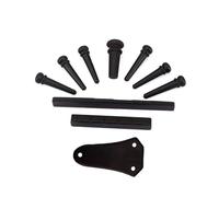 HAKIDZEL 10 PCS Ebony Guitar Bridge Set with Truss Rod Cover Replacement Saddle Nut Bridge Pins Endpin for Acoustic Guitar Repair Parts