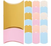 HAKIDZEL 100pcs Paper Pillow Boxes for Wedding Favor Candy Packaging, Easy to Fold Assorted Colour Boxes for Birthday Party Or Bridal Shower Party Treats