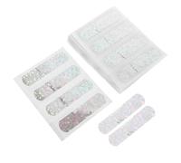 HAKIDZEL 100pcs White PVC Novelty Plasters Wound Protection and Breathable Design, Glitter Strip Bandages that Do Not Hurt The Skin for First Aid and Sports Use