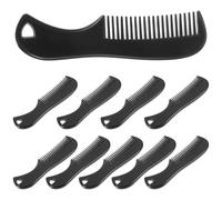 HAKIDZEL 10pcs Portable Mustache Comb for Beard Care and Hair Styling, Black Plastic Pocket Combs with Sl esign, for Personal Use and Gifting