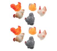 HAKIDZEL 10pcs Realistic Resin Rooster Figurine for Micro Landscape and Office Decor, Rustic Country Style, Resistant to Fading and Easy to Clean Miniature Chicken Sculpture