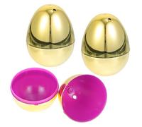 HAKIDZEL 10pcs Refillable Plastic Easter Eggs in Golden Colour, Decorative and Unique Egg Shape Party Favour Pack for Arts and Game Activities and Home Festival Decorations