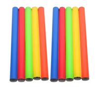 HAKIDZEL 10pcs Track Relay Stick, Plastic Standard Size for Adults | ABS Build, Anti-slip Surface, Smooth Rounded Edges, Bright Colours for Relay Teams and School Competitions