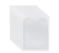 HAKIDZEL 10pcs Transparent Self-Adhesive Plastic Card Pockets for Label Protection and Organization Badge Holders for Office School Supermarket Home Travel Use